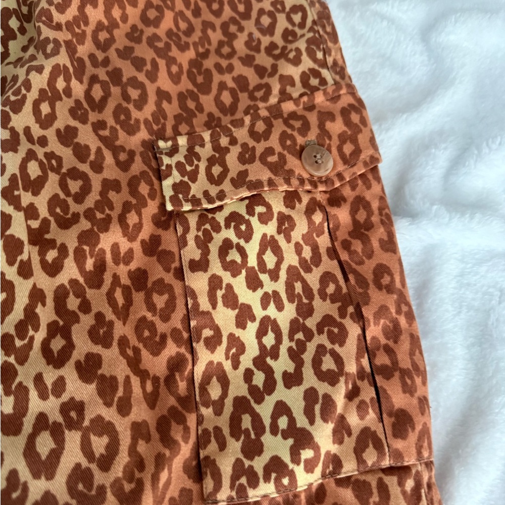 Venus Burnt Orange Brown Animal Print Denim Jogger Pants Size 4 NWOT Mom Jeans - Picture 4 of 8